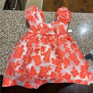 Anthropologie Red Floral Dress